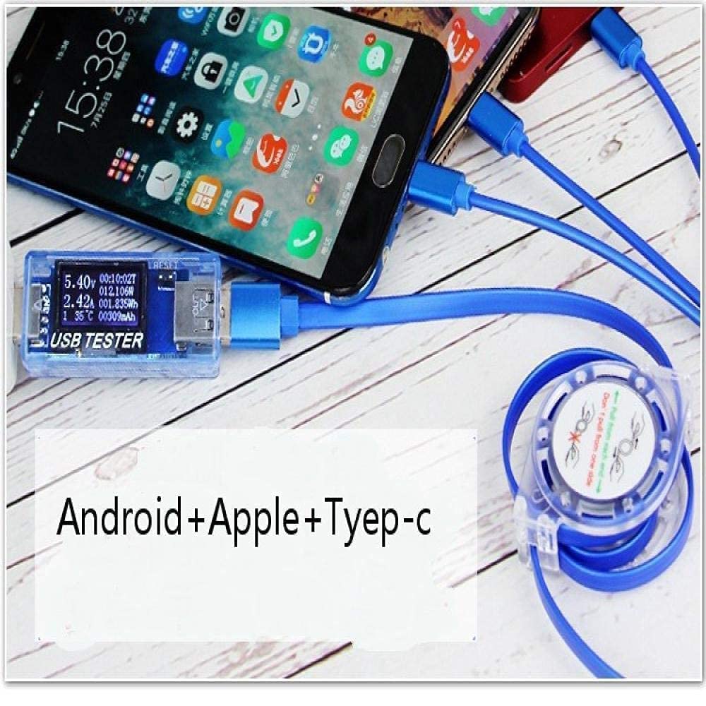 IMPRO 3 in 1 High Speed Rectatable Cable | 1m Copper Braiding Lightning Cable | Supports all iPhone-Type C-Android Phones L