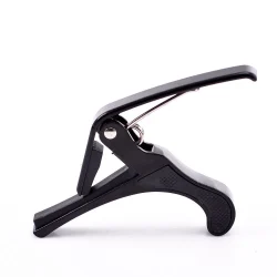 One-Handed Trigger Guitar Capo – Quick Change Metal Capo for Ukulele, Electric & Acoustic Guitars (Black)